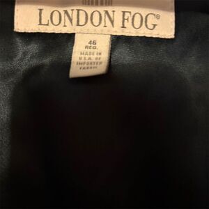 London Fog Men's Black Trench Coat Size 46 Long Formal Solid